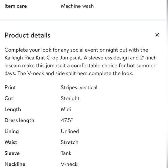 Kaileigh Rica Knit Crop Jumpsuit Size 3X NWT - Picture 7 of 11